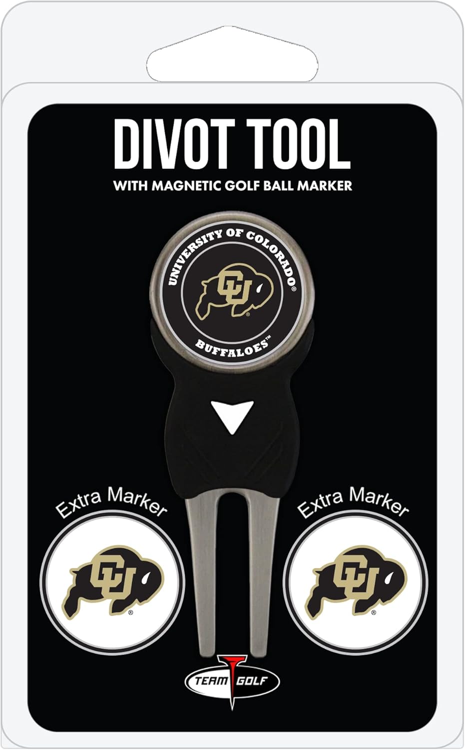 Team Golf NCAA Divot Tool with 3 Golf Ball Markers Pack, Markers are Removable Magnetic Double-Sided Enamel