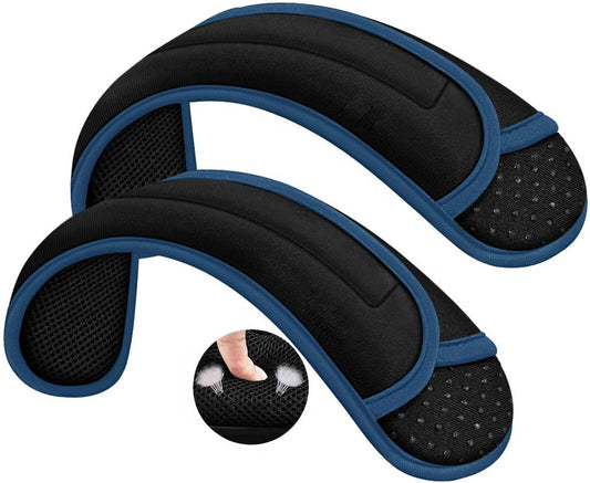 ZINZ 2-Pack Universal Shoulder Pad with Ultra Thick Cushion for Bag Luggage Bag Crossbody, Plus Long & Anti-Slip & Breathable,Black-Blue Edge