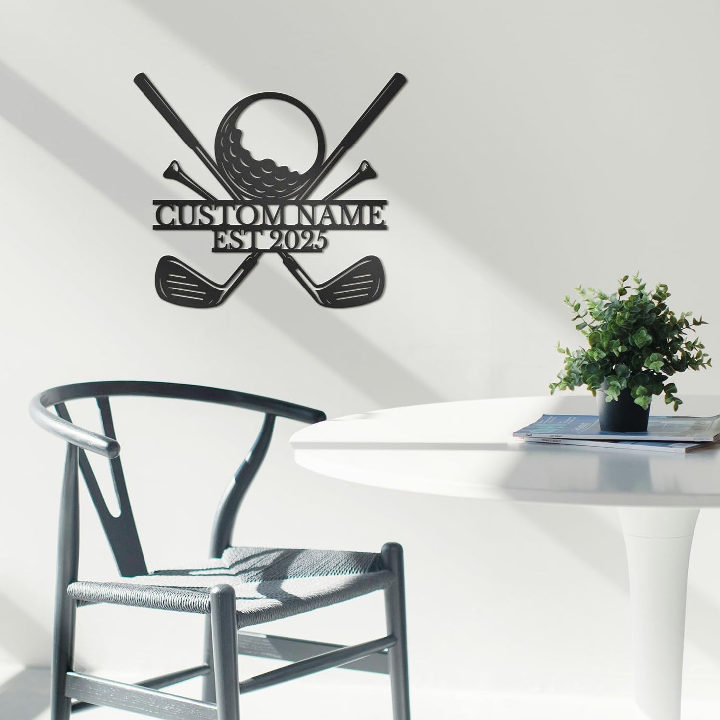 Personalized Custom Crossed Golf Metal Wall Art,Personalized Golfer Name Sign Decoration For Room,Hole Golf Club Decoration (Style-8)