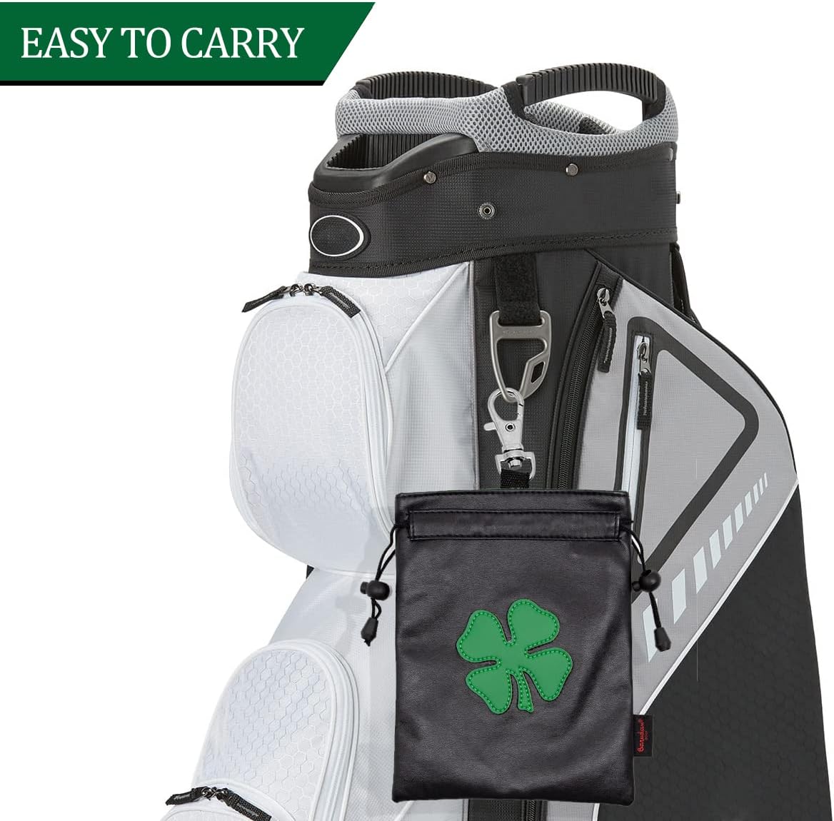 Leather Golf Tee Pouch with Drawstrings - Valuables Bag for Men & Women