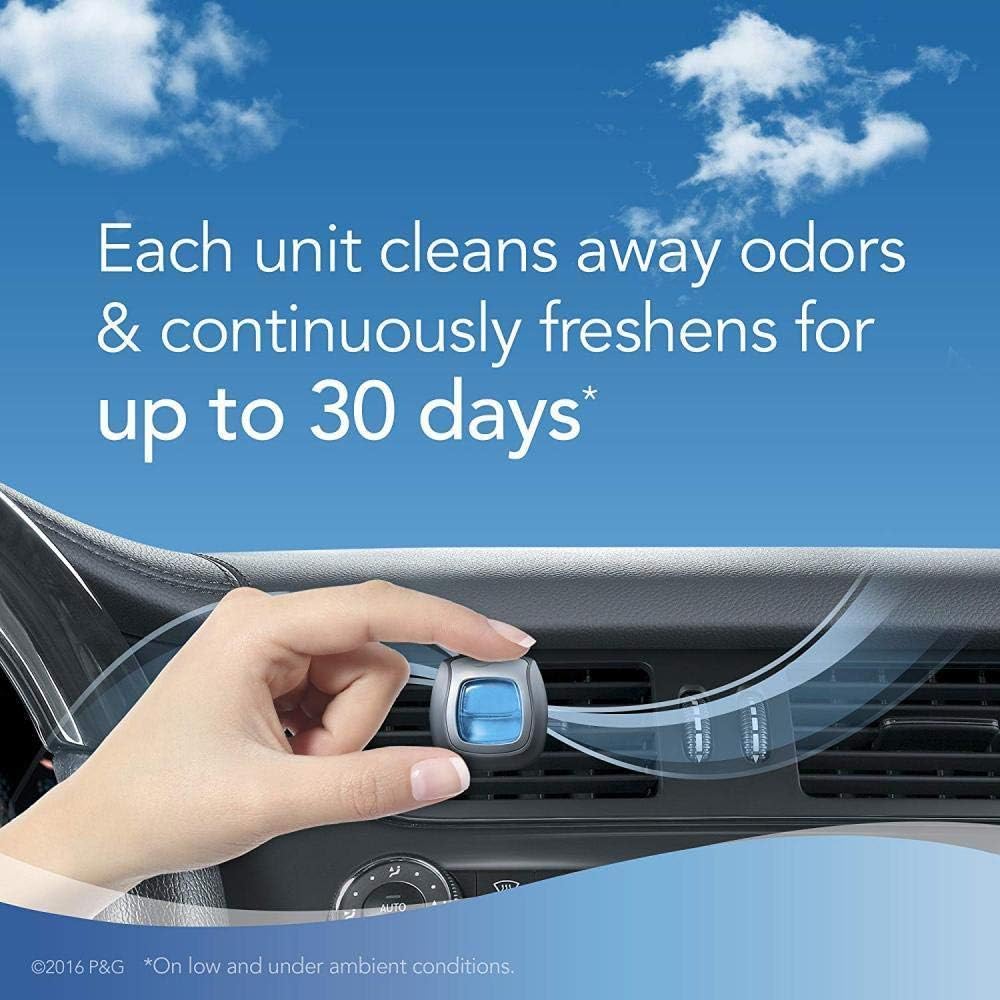 Febreze Car Air Fresheners, 2 Linen & Sky and 2 Hawaiian Aloha Scents, Odor Eliminator for Strong Odors (4 Count)