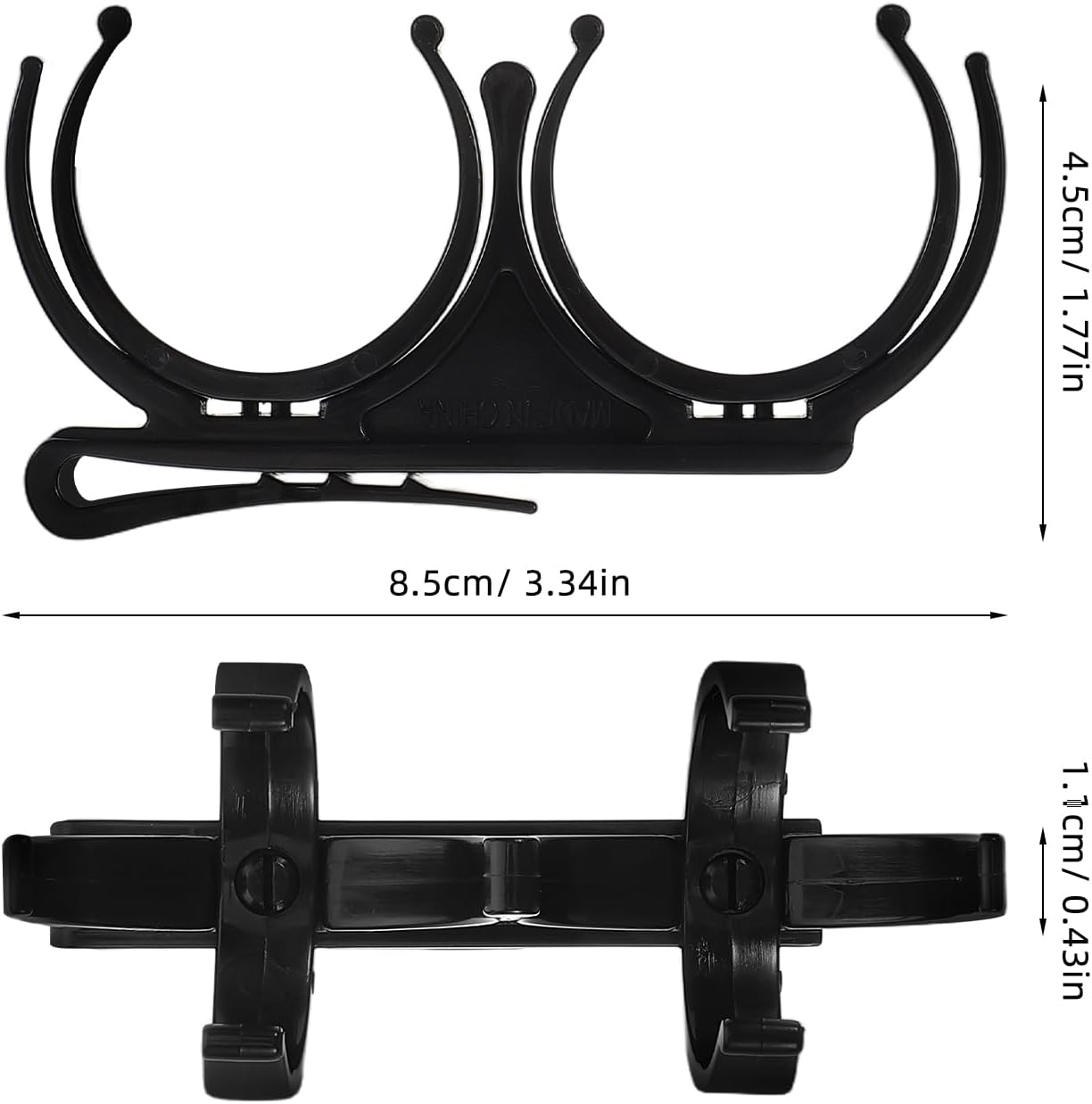 POPETPOP Golf Ball Holder: Rotatable Foldable Golf Ball Clip for Outdoor Sports - Attachment to Waist Belt, Bag (Dual Capacity, Black)