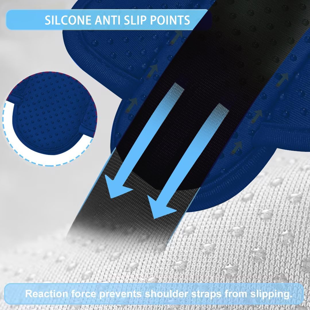 ZINZ 2-Pack Universal Shoulder Pad with Ultra Thick Cushion for Bag Luggage Bag Crossbody, Plus Long & Anti-Slip & Breathable,Dark Blue