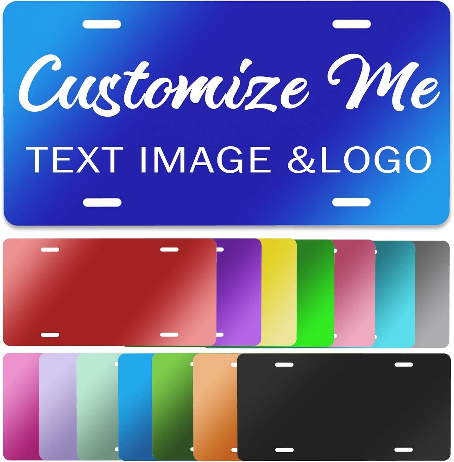 Custom License Plate 4x2/7x4/12x6 Inch Personalized Front License Plate Novelty Customized Car Tags Plates for Front of The Car,12"x6",Style 3