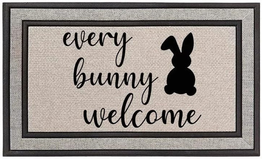 Every Bunny Welcome Easter Funny Rabbit Non Slip Rugs Soft Bath Rugs for Indoor Entrance Floor Door Mat Dries Quickly Kitchen Mat Natural Durable Easy to Maintain Bath Mat 18x30 inch