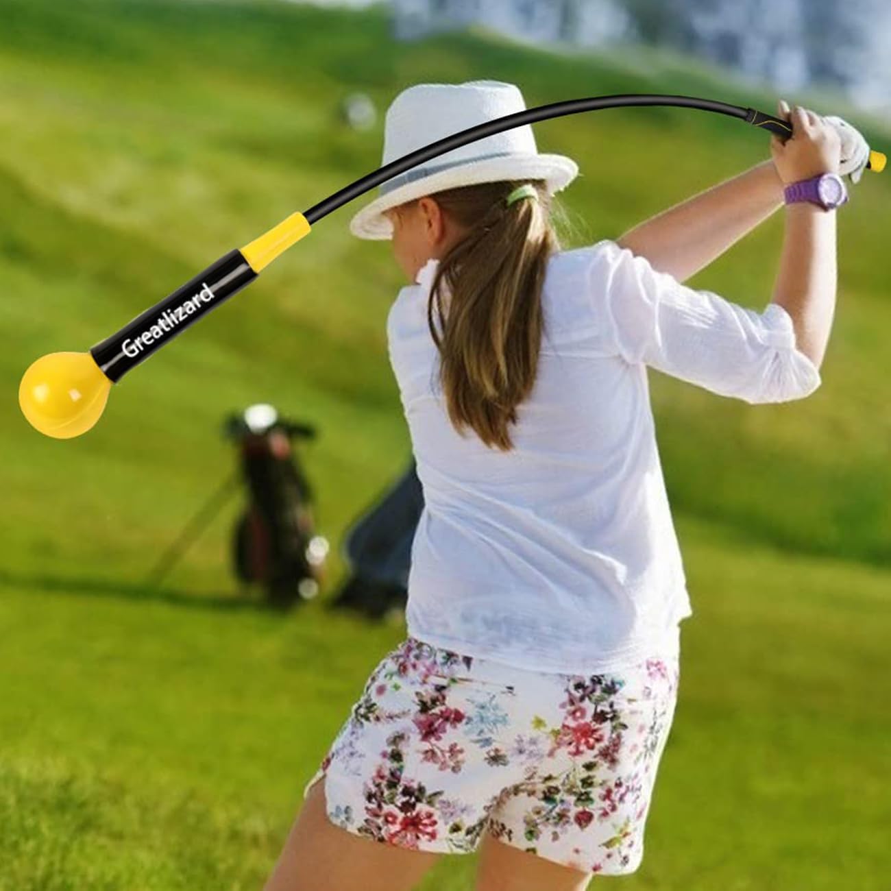 Golf Swing Trainer Aid 48"/40" Warm-Up Stick for Strength Flexibility Tempo Training Golf Practice Aid with Weighted Head Swing Corrector for Men Women