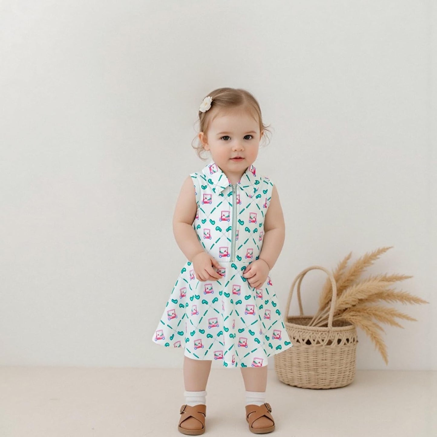 Little Girls Mardi Gras Outfit Toddler Sleeveless A Line Sun Dress Kids Zipper Party Dresses Spring Summer Clothes