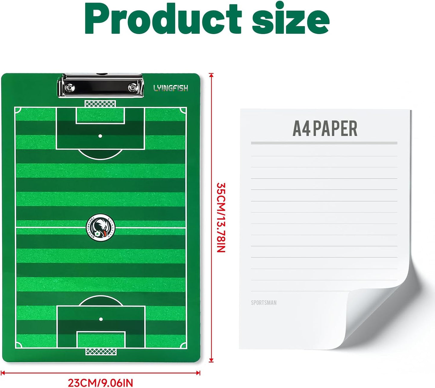 Dry Erase Coaches Clipboard, Waterproof Soccer Whiteboard for Coaches Double-Sided Soccer Clipboard for Coaches Writable and Erasable Coaching Board Dry Erase Coaching Board Coaching Board Gift