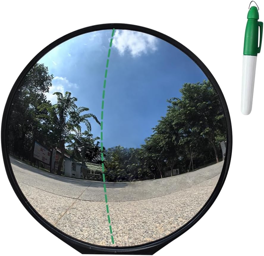 Scott Edward 12 Inches/30cm Diameter Golf Convex Mirror Swing Training Mirror for Swing Trainer, Golf Practice Mirror Stepless Angle Adjustable Shatter Resistant Mirror Foldable Stand