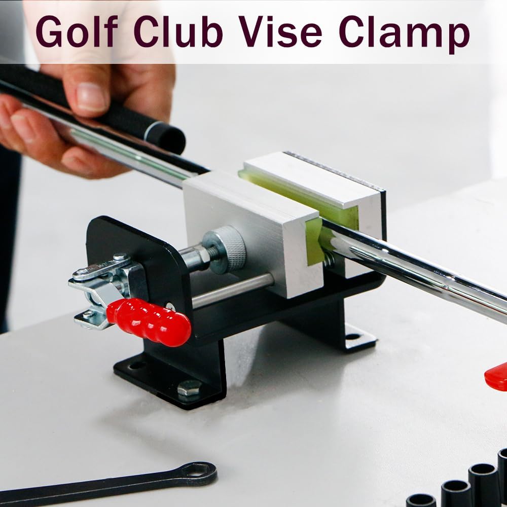 wosofe Golf Club Regrip Vise Tool,Golf Club Gripping Station Quick Shaft Clamp,Grip Replacement Tool,Package Rubber Non-Slip Manual Handle Easy to Install Detachable,Golf Workshop Supplies
