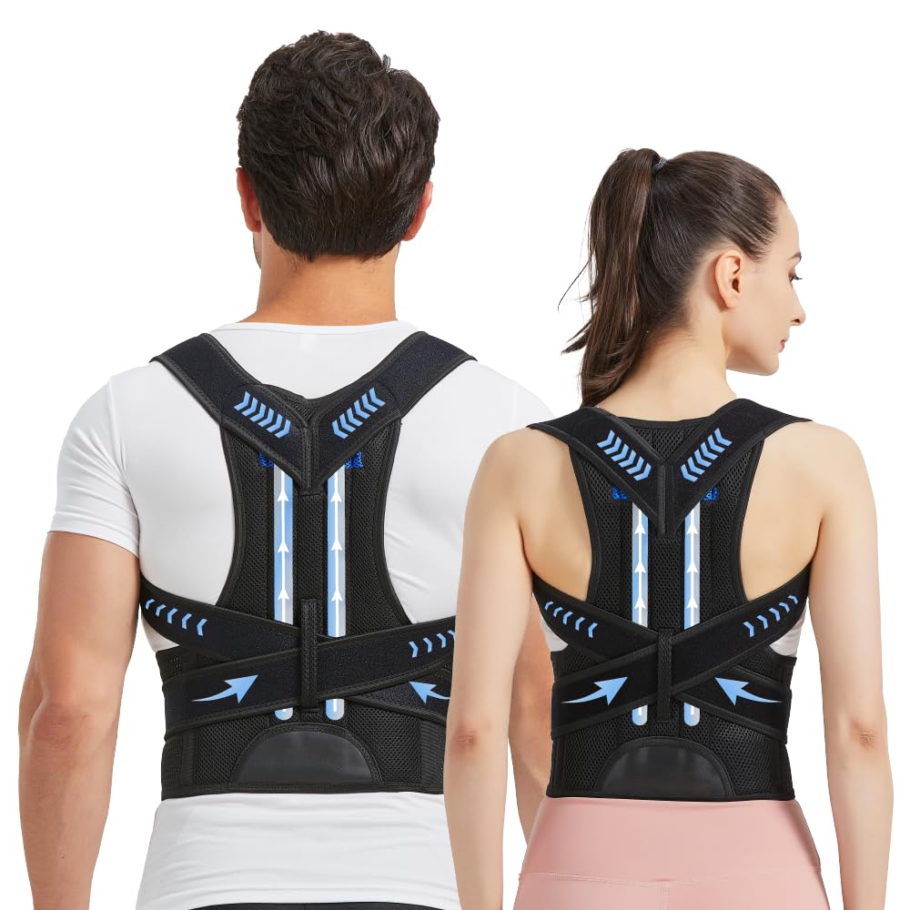 Posture Corrector for Women and Men, Upper and Lower Back Brace for Back, Shoulder, Neck Pain Relief, Fully Adjustable Back Straightener for Scoliosis, Hunchback, Hump, Thoracic, Lumbar Support