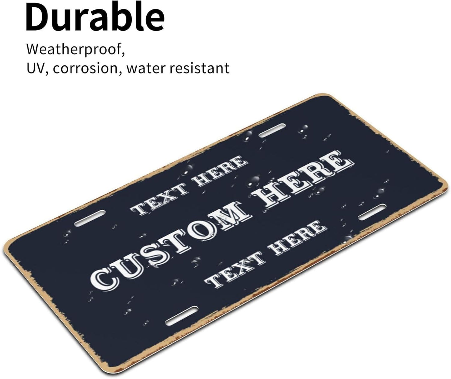 Custom Personalized Text Image Photo Design Customized Tag Aluminum License Plates for Front of Car 6x12 Inch-15