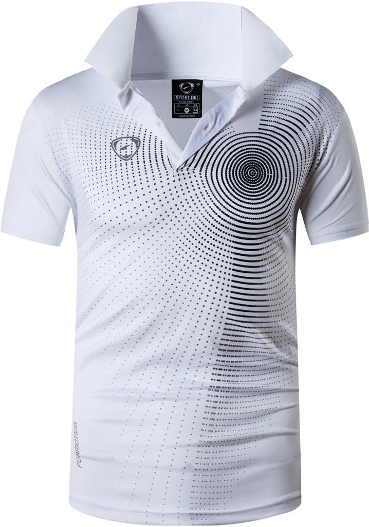 jeansian Men's Sport Outdoor Quick Dry Fit Short Sleeves Polo Tee Shirt Tshirt T-Shirt Tops Golf Tennis Bowling LSL195