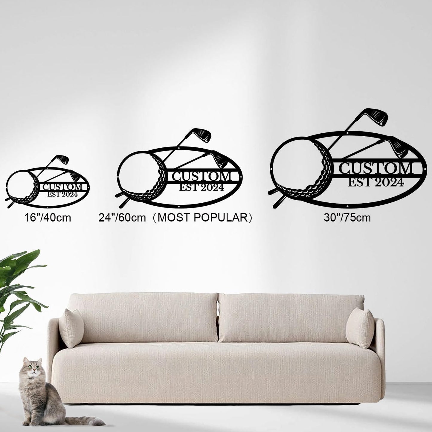 Golf Art Metal Signs,Custom Golf Metal Name Signs,Personalized Golf Signs,Black Golf Metal Wall Art Signs,Golfball Home Outdoor Metal Signs (Style L)