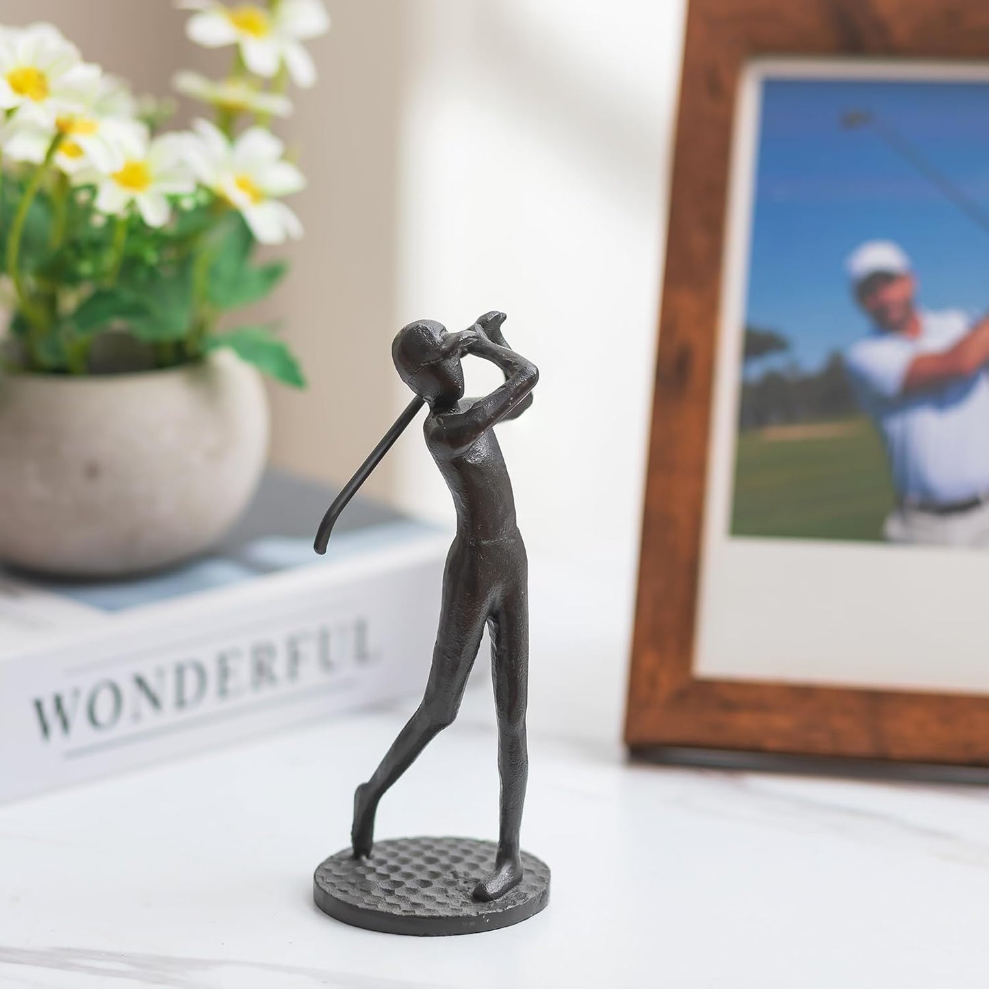 Sziqiqi Unique Golf Gifts for Men: Golf Gift for Dad Golfer Grandpa Boss Golf-Lover Son Friend Best Golf-Themed Gift for Christmas Valentines Birthday Fathers Day - Cool Golfer Statue for Him