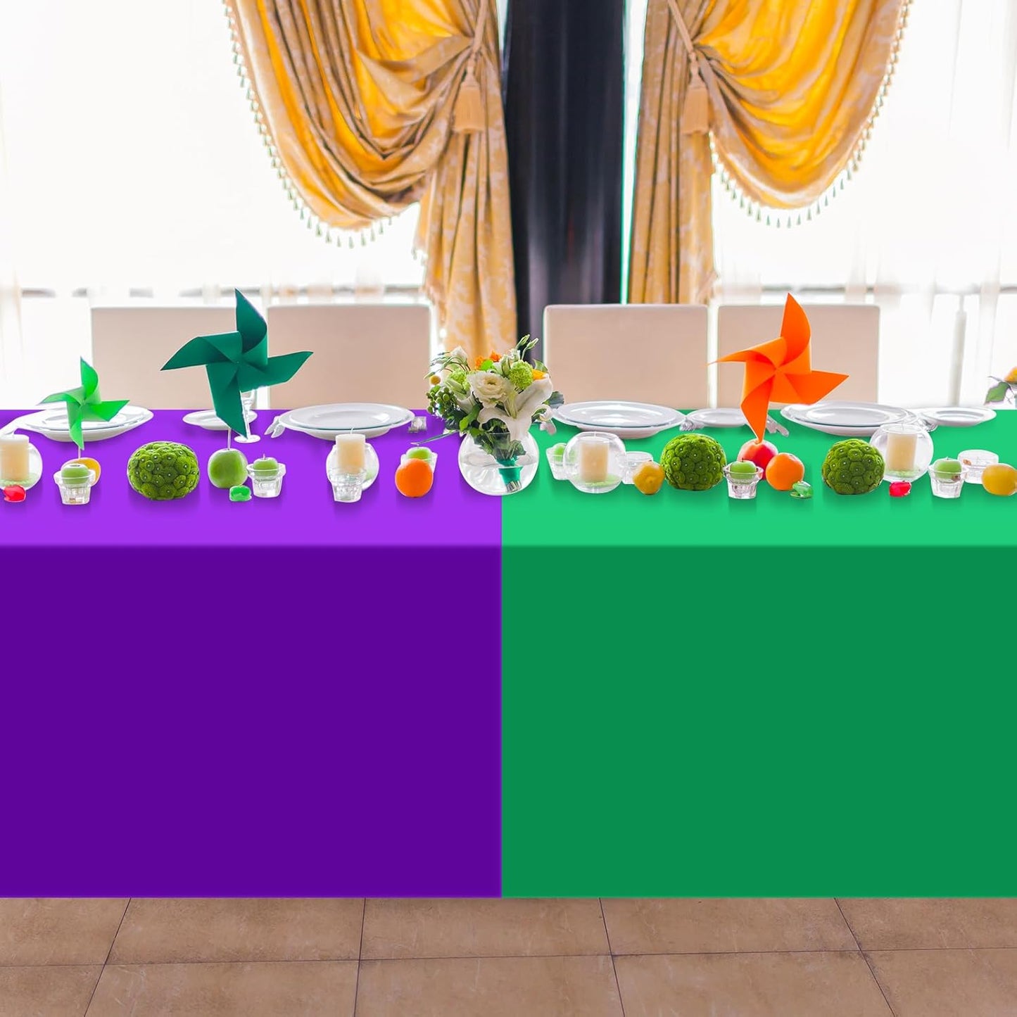 6pcs Video Game Party Tablecloth,Plastic Table Cloth Disposable Green Blue Purple Table Cover for Video Games Theme Parties,Gaming Fans Birthday Party Decorations,54 x 108 Inch