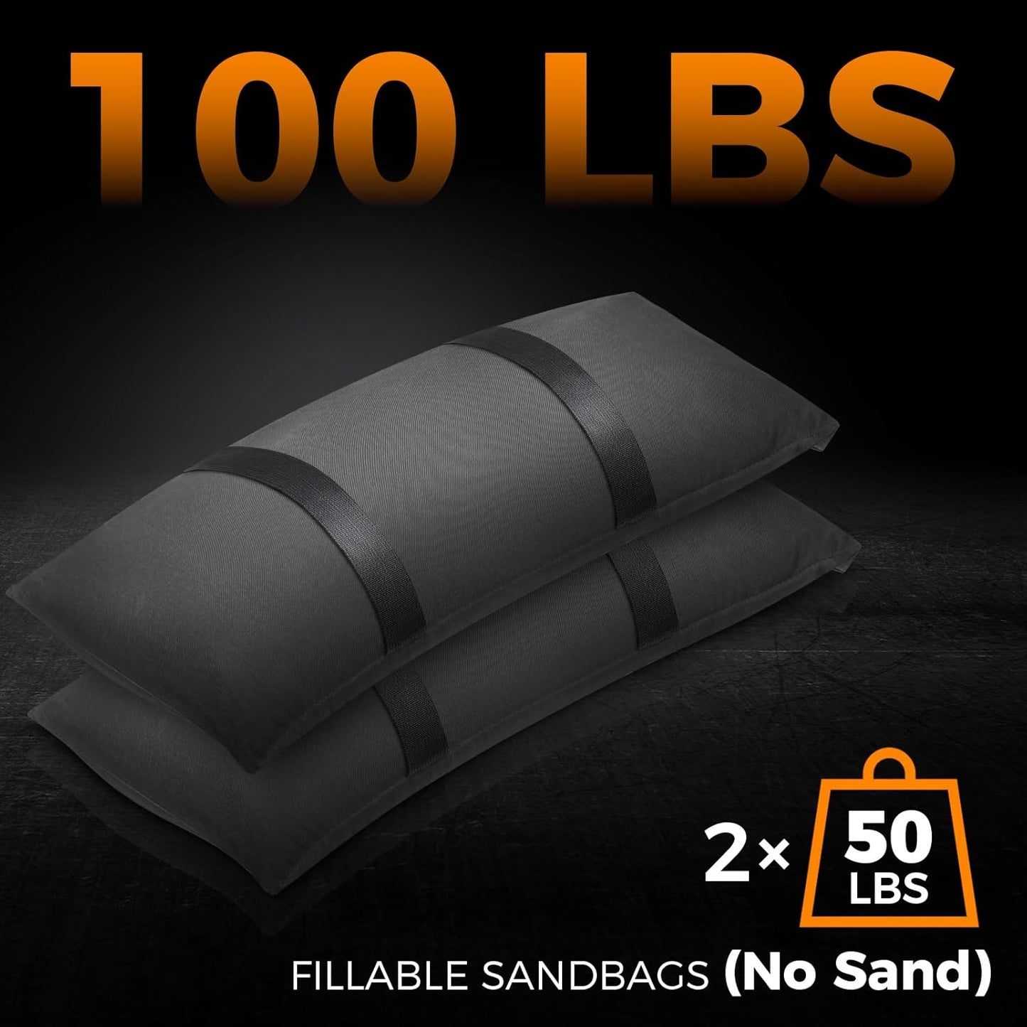100 LBS Umbrella Base Weights Fillable Sandbags, 2 Packs Sand Bags for Weight, Outdoor Weatherproof Heavy Duty Weight Sandbag for Furniture Umbrella Stand Garden Cantilevers Poolside Accessories