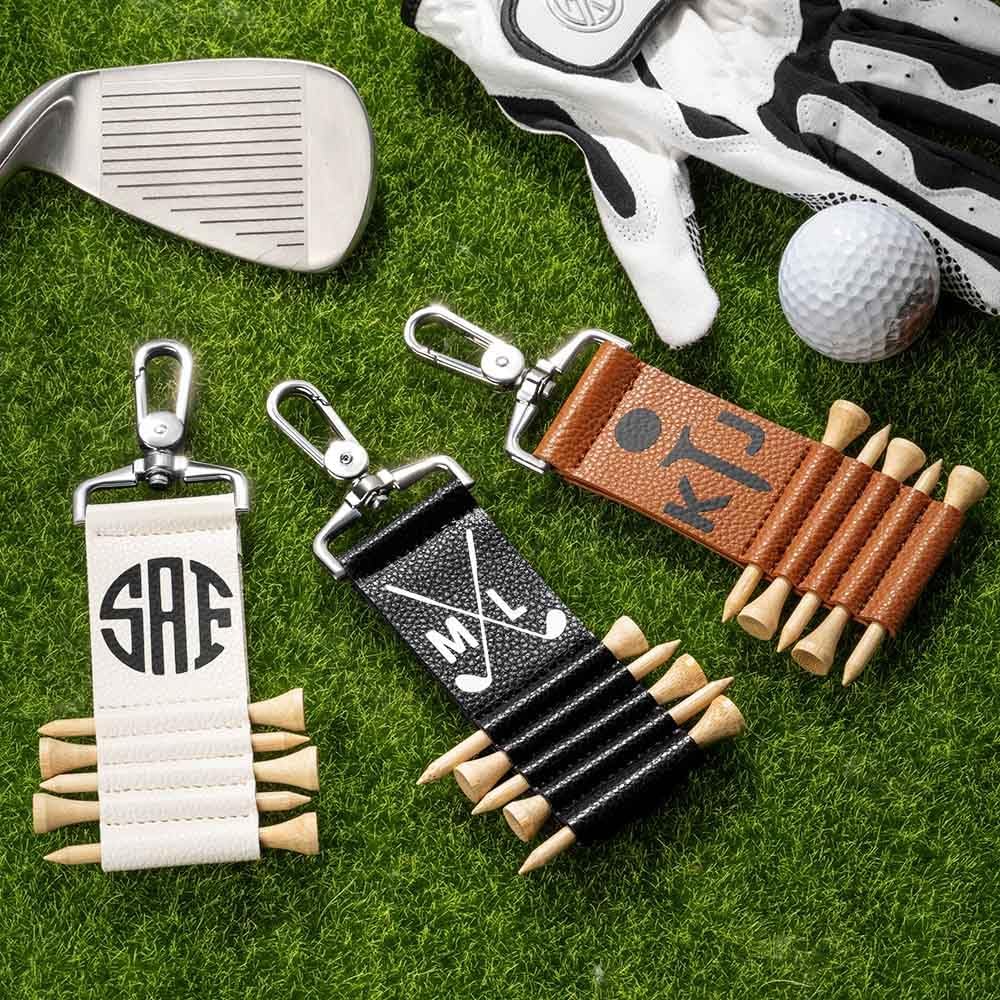 callie Personalized Monogram Golf Tees Holders with 5 Tees, Custom Golf Bag Tag, Golf Accessory Gifts for Mom, Dad, Women,Men