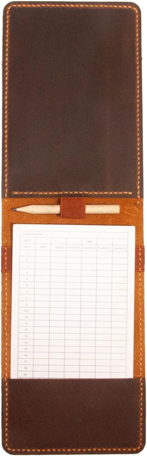 Leather Golf Scorecard & Yardage Book Holder, Personalized Golf Gift, Yardage Book Holder, Gifts for Dad, Gifts for Golfers (Pattern #6)