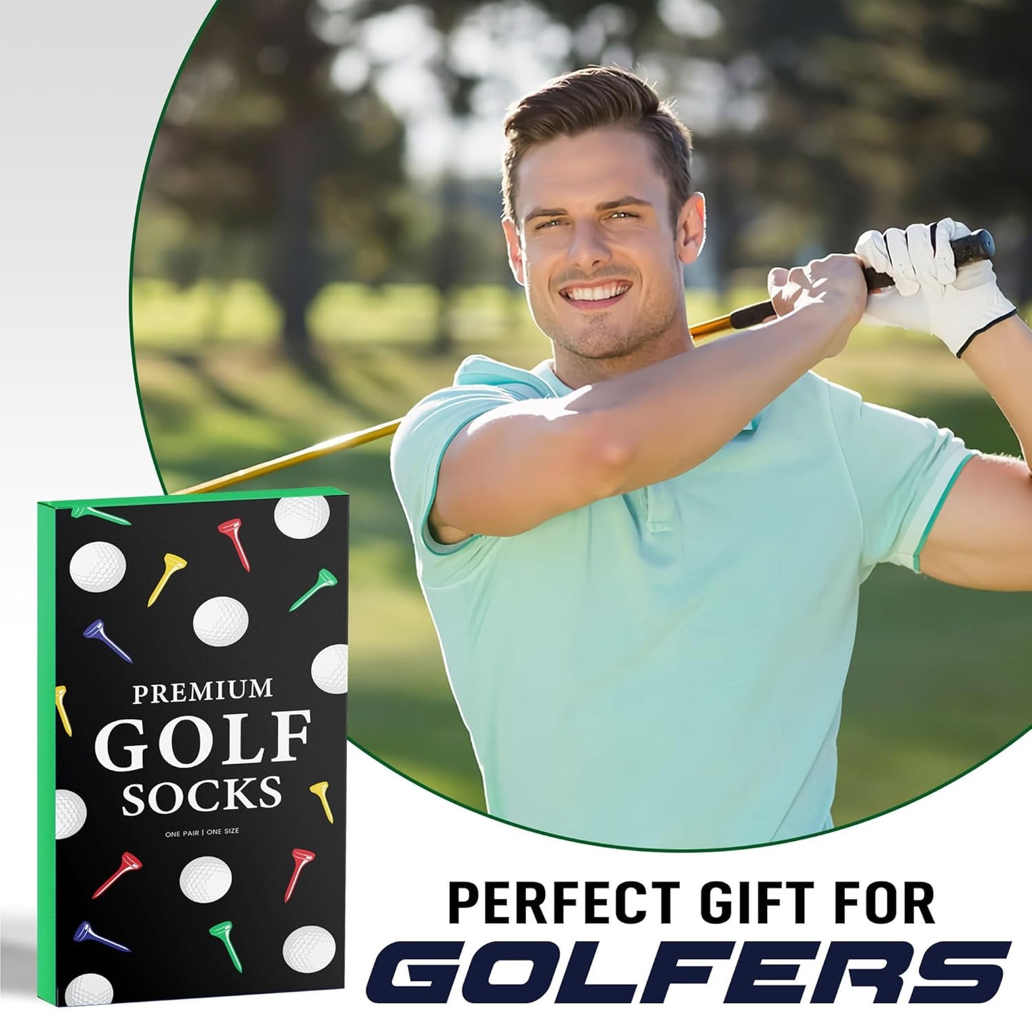 VICRAZY Golf Gifts for Men, Women - Golf Accessories, Golf Socks for Dad, Mom - Funny gift, Christmas Gifts, Stocking Stuffer