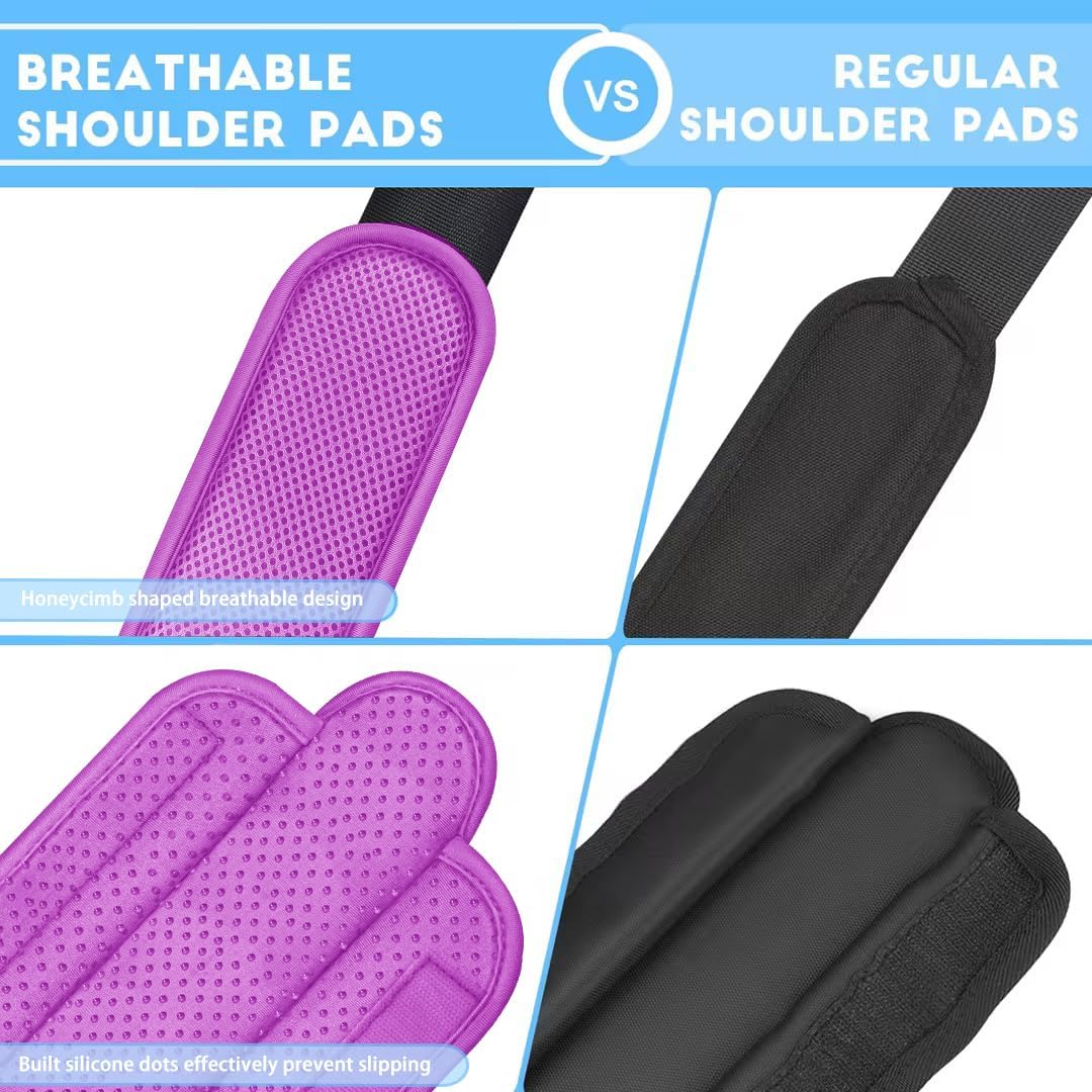 ZINZ 2-Pack Universal Shoulder Pad with Ultra Thick Cushion for Bag Luggage Bag Crossbody, Plus Long & Anti-Slip & Breathable,Purple