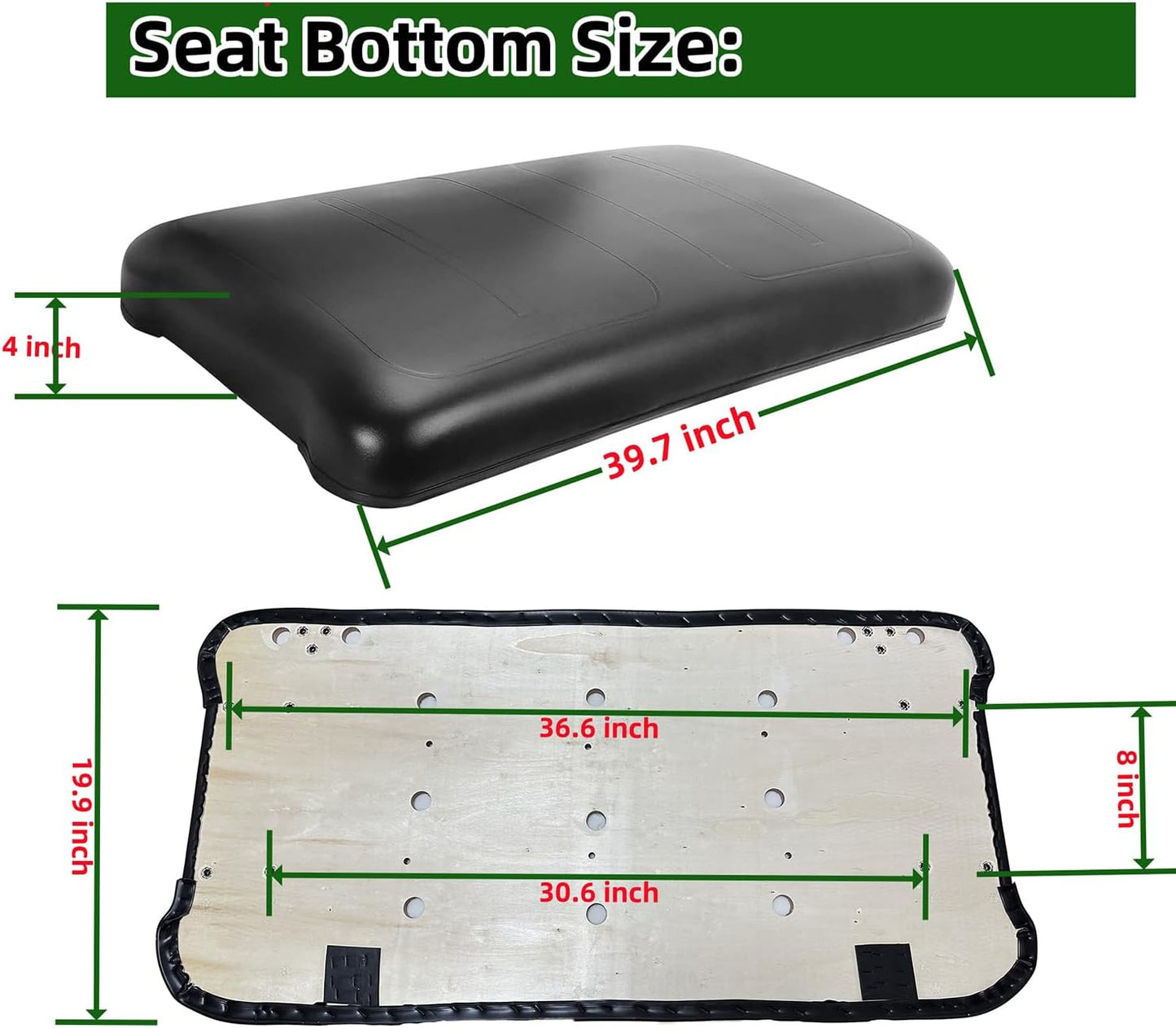 Dr.Acces Golf Cart Seats Front Seat Bottom & Seat Back Assembly for EZGO TXT/Medalist 1994-2013 Models, Replaces OEM # 71751-G04, factory size (Seat Bottom Black)