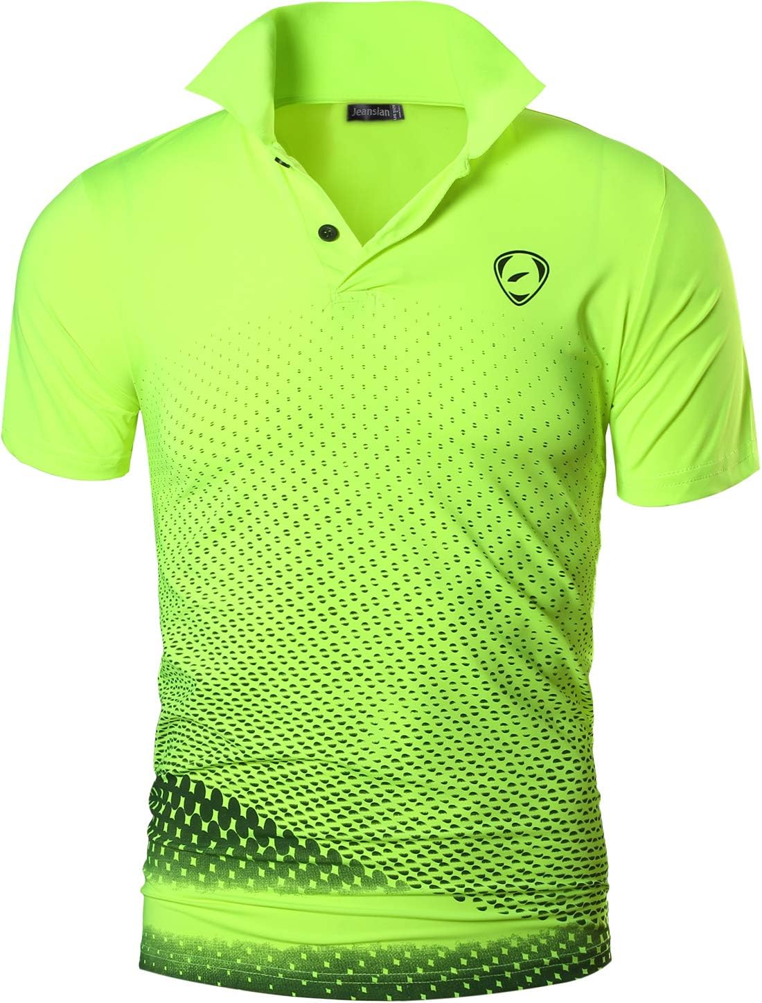 jeansian Men's Sport Outdoor Quick Dry Fit Short Sleeves Polo Tee Shirt Tshirt T-Shirt Tops Golf Tennis Bowling LSL195