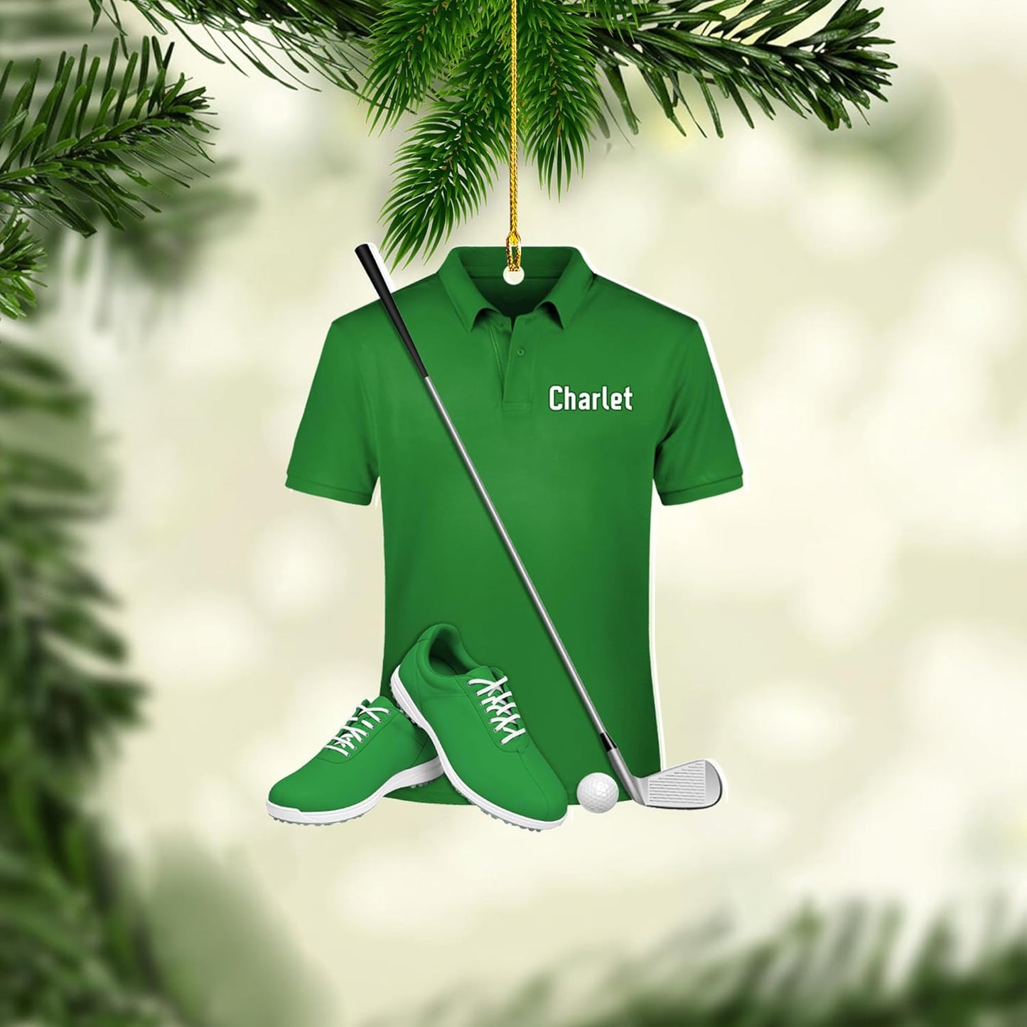 Personalized Golf Ornaments for Christmas Tree 2025 Custom Golf Christmas Ornament Golfing Bag Ornament Sports Golf Cart Ornaments Gift for Golfer Bag Golfing Lovers Hanging Decoration (G23)