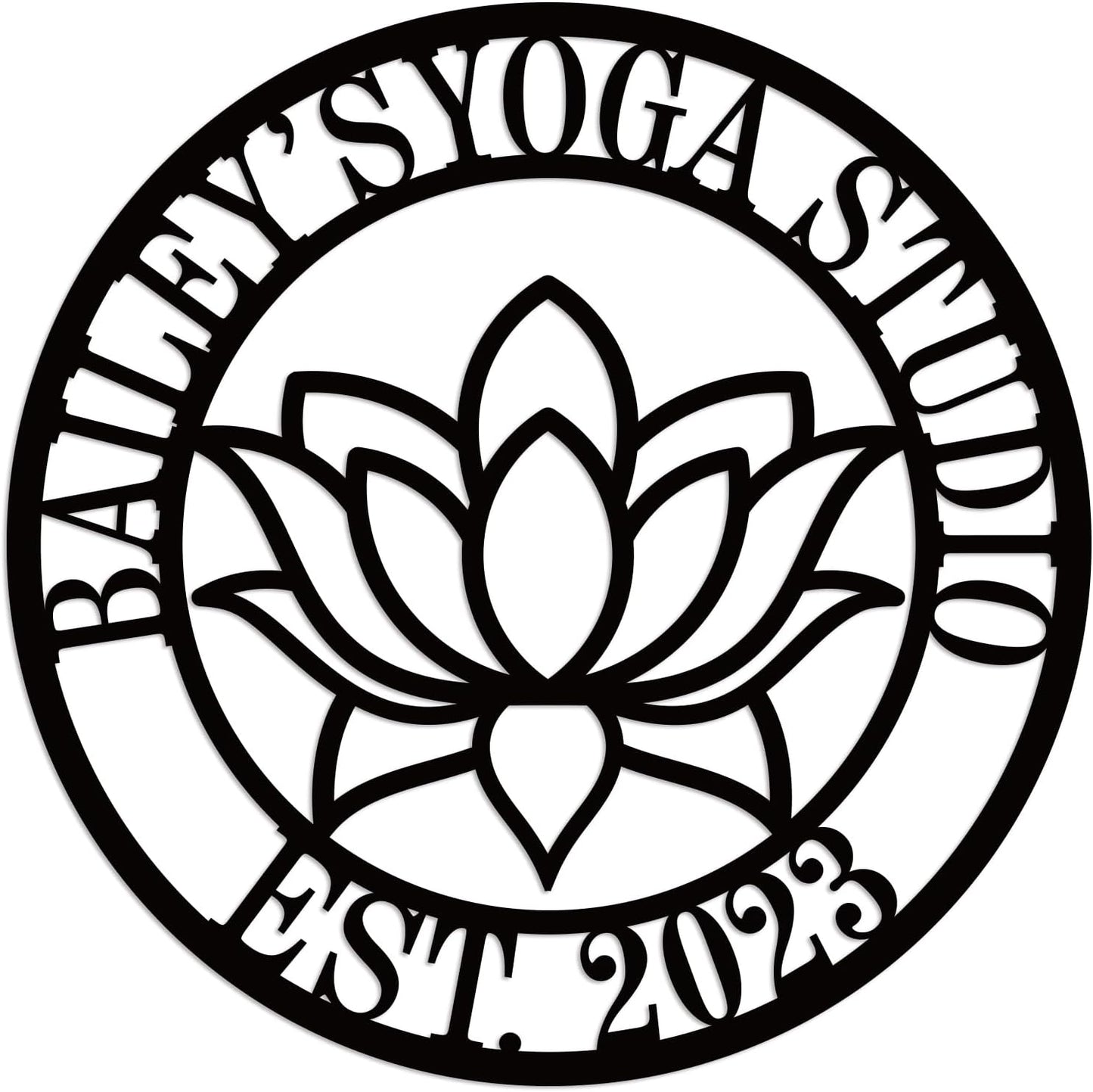 Personalized Lotus Flower sign, Custom Yoga Studio Decor, Personalized Lotus Wall Art