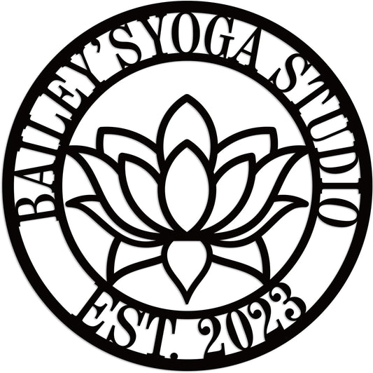 Personalized Lotus Flower sign, Custom Yoga Studio Decor, Personalized Lotus Wall Art