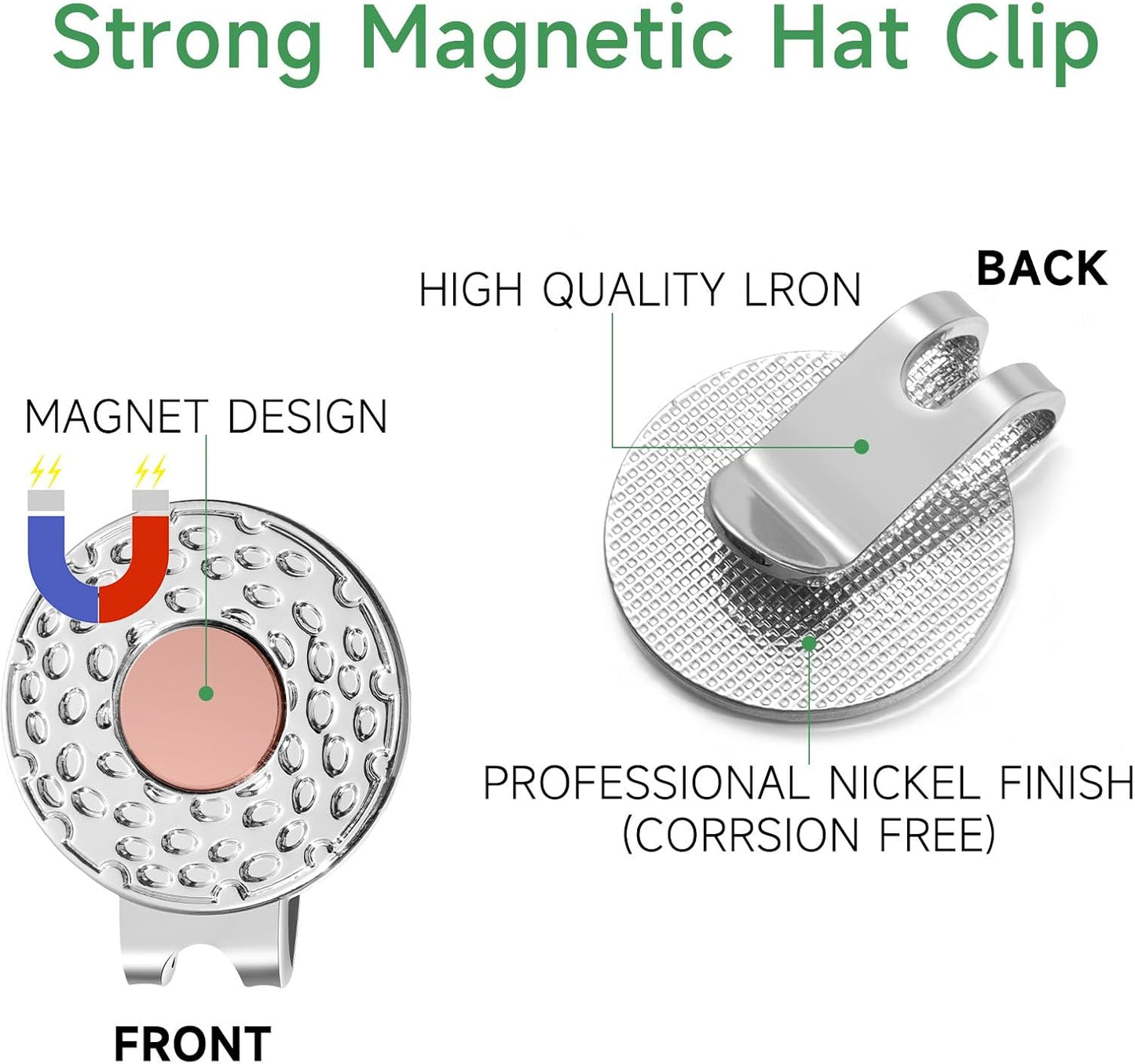 Magnetic Golf Ball Marker Clips, Funny Golf Ball Markers with Magnetic Clip, Enamel Golf Ball Markers Hat Clip Magnet for Men Women Golfer Gifts