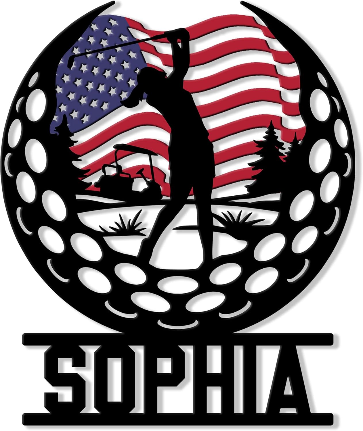 Personalized Golf Metal Sign – Custom Name Wall Decor for Clubhouse, Home, or Office – Great Gifts for Golfer, Dad, Mom, Son, Daughter, or Coach on Birthday or Special Occasion