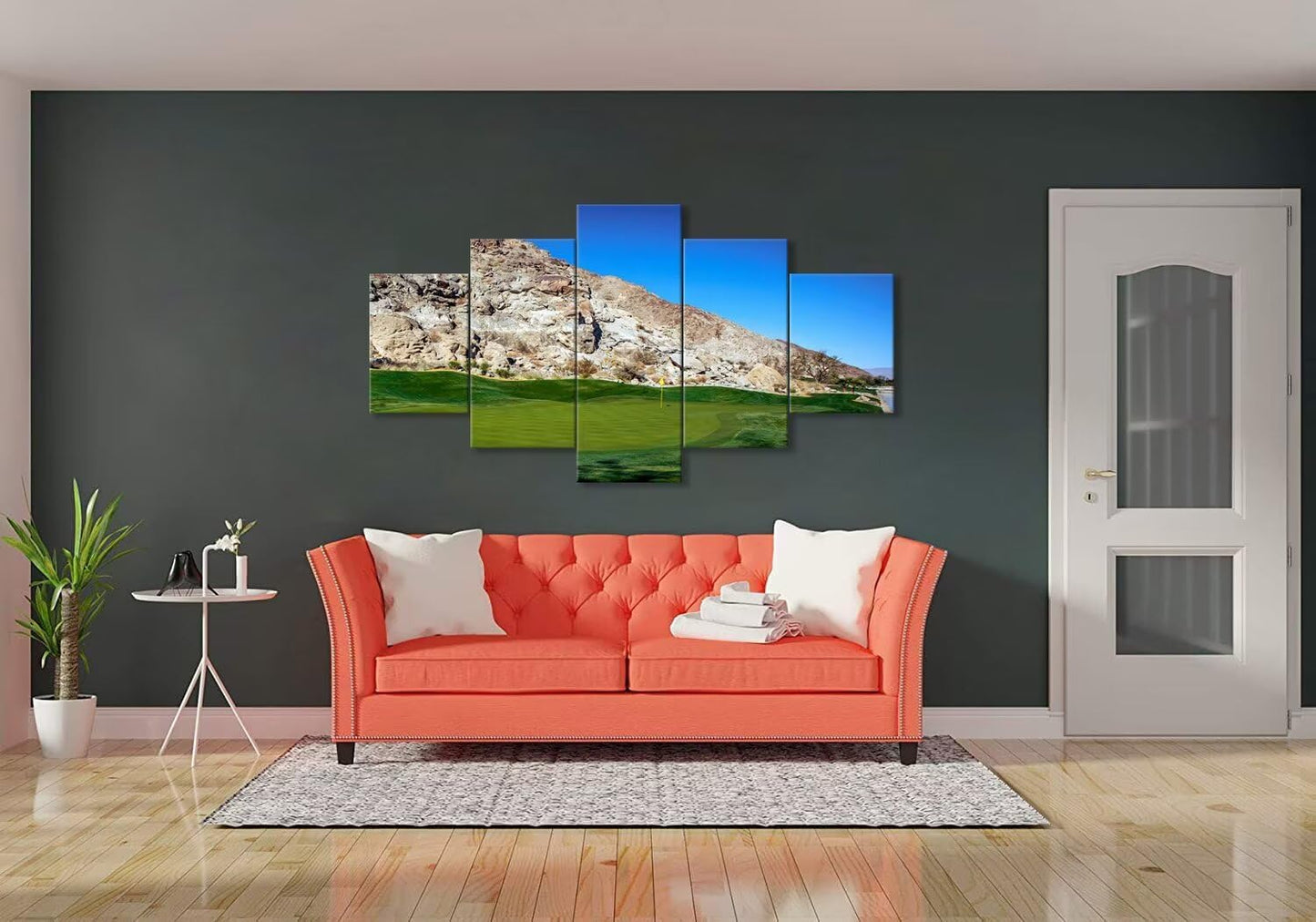 California Golf Course Wall Art for Living Room Bedroom Bathroom Home Decoraitons Golf Course in Palm Pictures Posters Framed Artwork Canvas Prints Ready to Hang(50''W x 24''H)