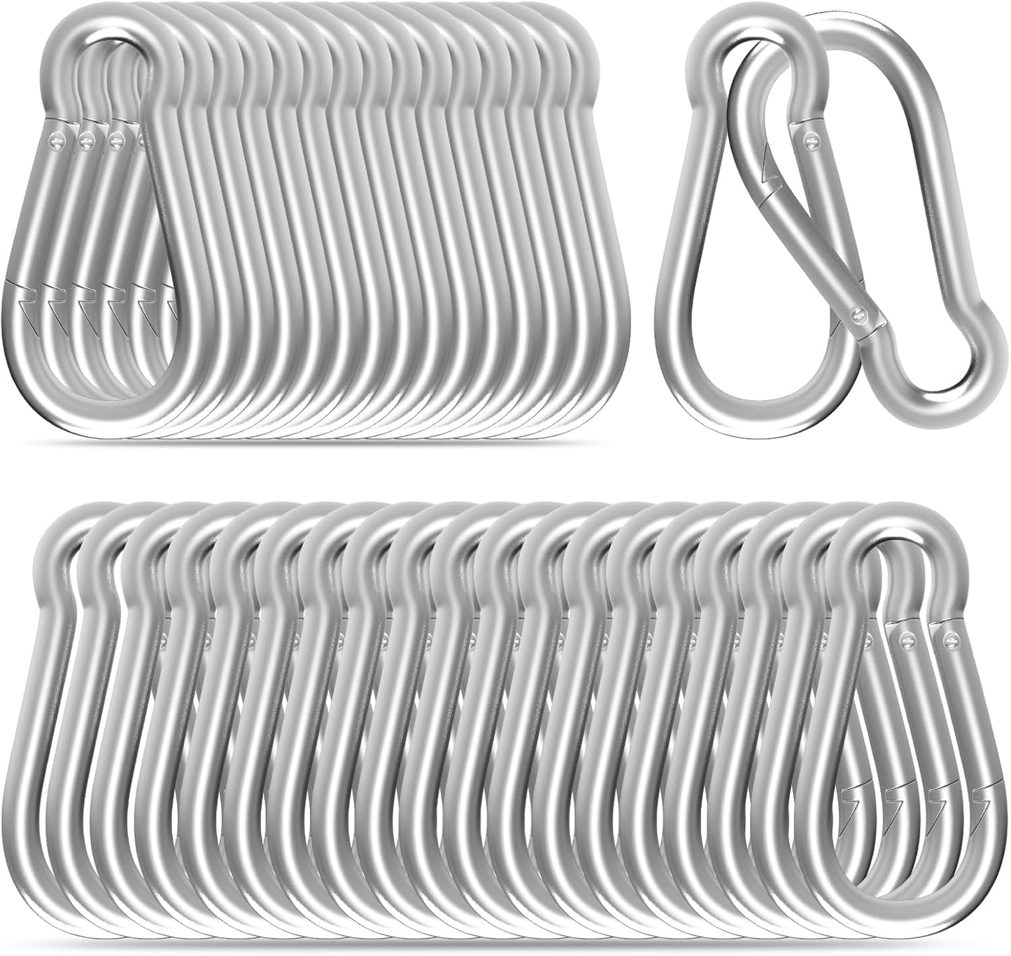 Carabiners Clip Spring Snap Hook,Heavy Duty Galvanized Steel Carabiner,Safety Quick Links Snap Hooks,Spring Clips for Swing Hammock Camping Keychain Outdoor