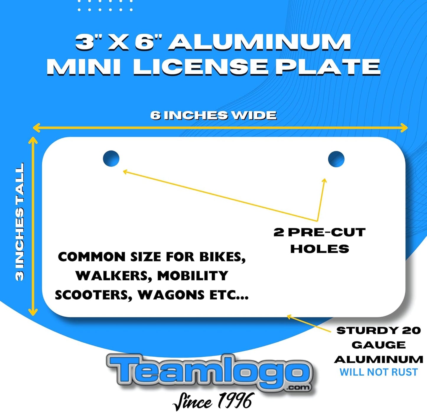 TEAMLOGO Personalized Louisiana Souvenir License Plate - Sizes for Kid's Bikes, Cars, Trucks, Cart, Key Rings Version 1 (3 X 6 Aluminum Name Plate)