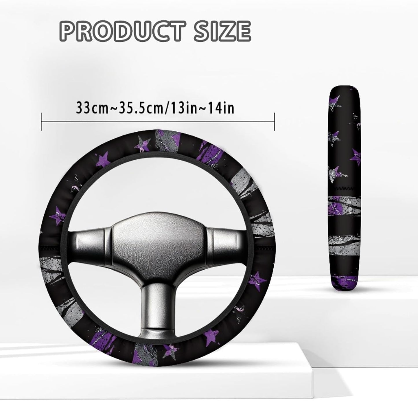 Purple American Flag Golf Cart Steering Wheel Cover Camouflag Steering Wheel Covers for Golf Cart Accessories Sun Shade Cover, 4th of July