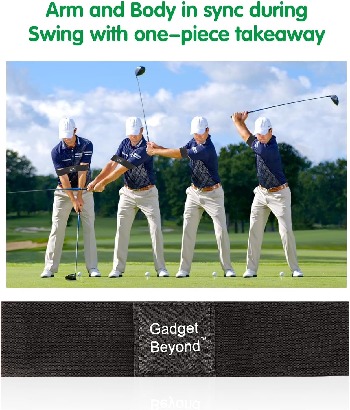 Gadget Beyond Golf Swing Training Aid, Swing Correcting Arm Band Golf arm Training aid Black, Golf Swing aids Training,Golf Swing Trainer