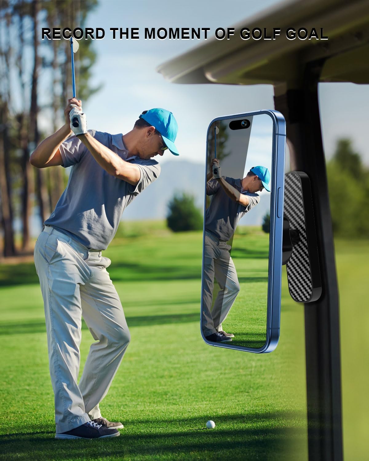 Magnetic Golf Cart Phone Holder - N52 Super Strong Magnet, 360 ° Rotatable, Anti Shake Design, Compatible with iPhone 17 Pro Max/Galaxy, Suitable for Club Cars/Gyms/Yamaha, Trucks, EZGO
