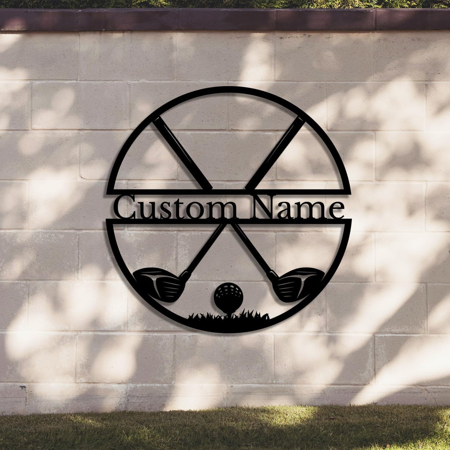 Personalized Custom Crossed Golf Metal Wall Art,Personalized Golfer Name Sign Decoration For Room,Hole Golf Club Decoration (Golf C)