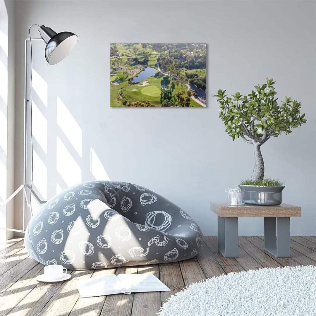 San Diego California Golf Course Wall Art for Living Room Bedroom Bathroom Home Decorations San Diego Golf Course Picture Poster Framed Artwork Canvas Prints Ready to Hang(18''H x 24''W)