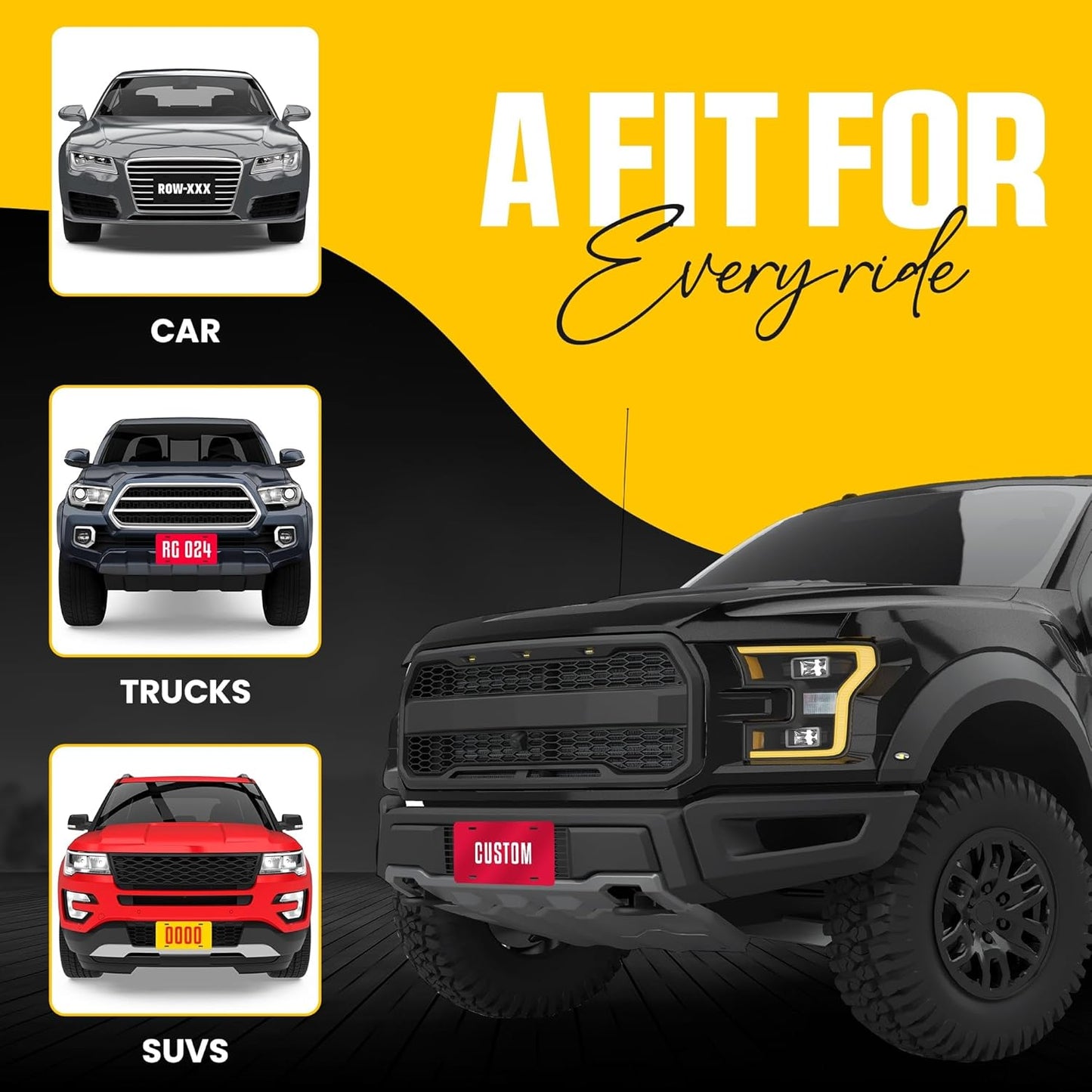 Custom License Plate - Placas para Carro Personalizadas - Personalized License Plate - Vanity Plates for Front of Car - Custom Plates for Car - Rust Free Aluminum - UV Printed - 6 x 12 - Made in USA
