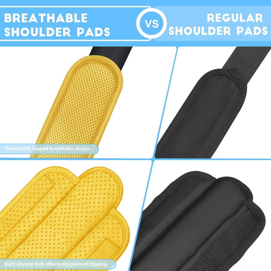 ZINZ 2-Pack Universal Shoulder Pad with Ultra Thick Cushion for Bag Luggage Bag Crossbody, Plus Long & Anti-Slip & Breathable,Yellow