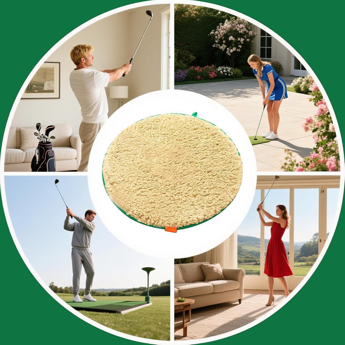 Golf Practice Bunker Hitting Mat, Sand Trap Trainer with Shallow, Golf Chipping Mat, Sports Training Chipping Training Simulator for Backyard Indoor Living Room Outdoor Yard Courtyard