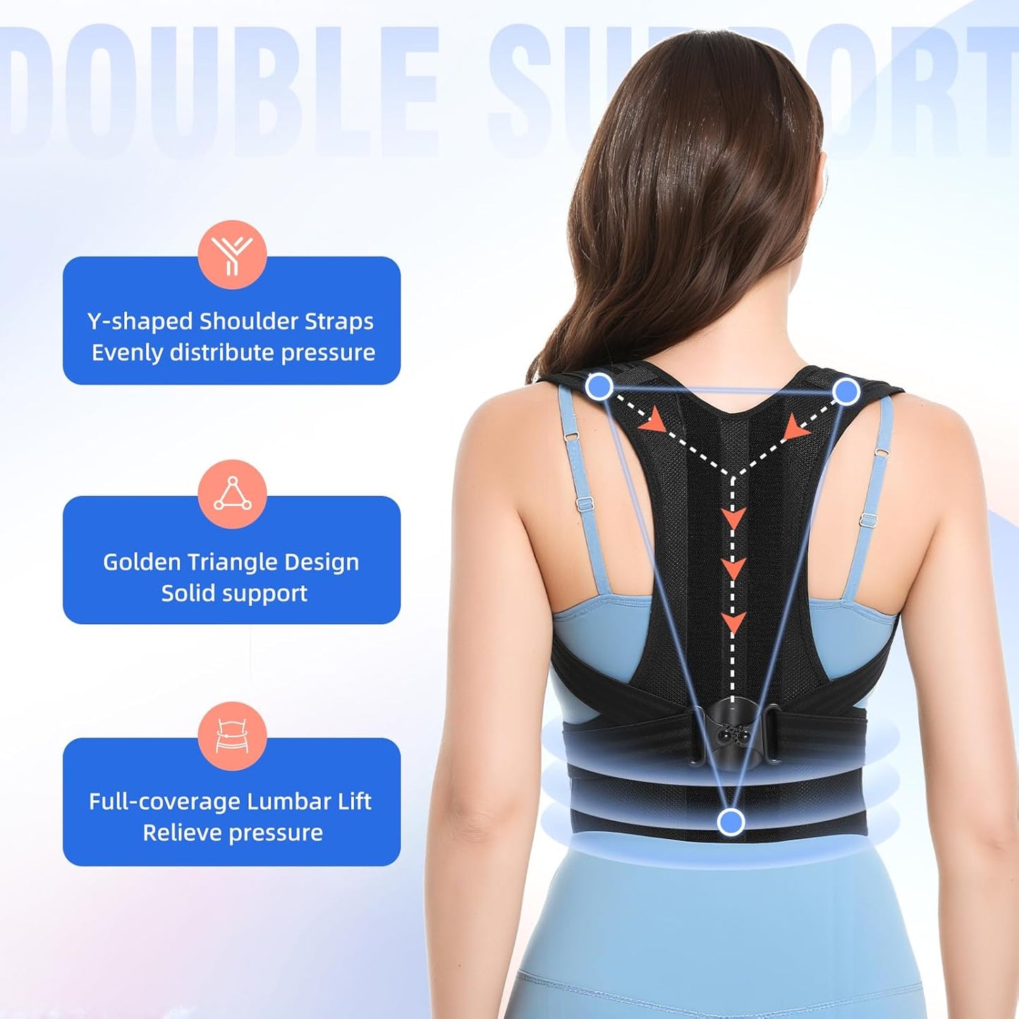 babaka Posture Corrector for Women and Men, Adjustable Full Back Support, Upper and Lower Back Pain Relief, Back Brace, Shoulder Straightener, Scoliosis, Hunchback, Thoracic, Spine Corrector (Medium, Waist: 28''-36'')