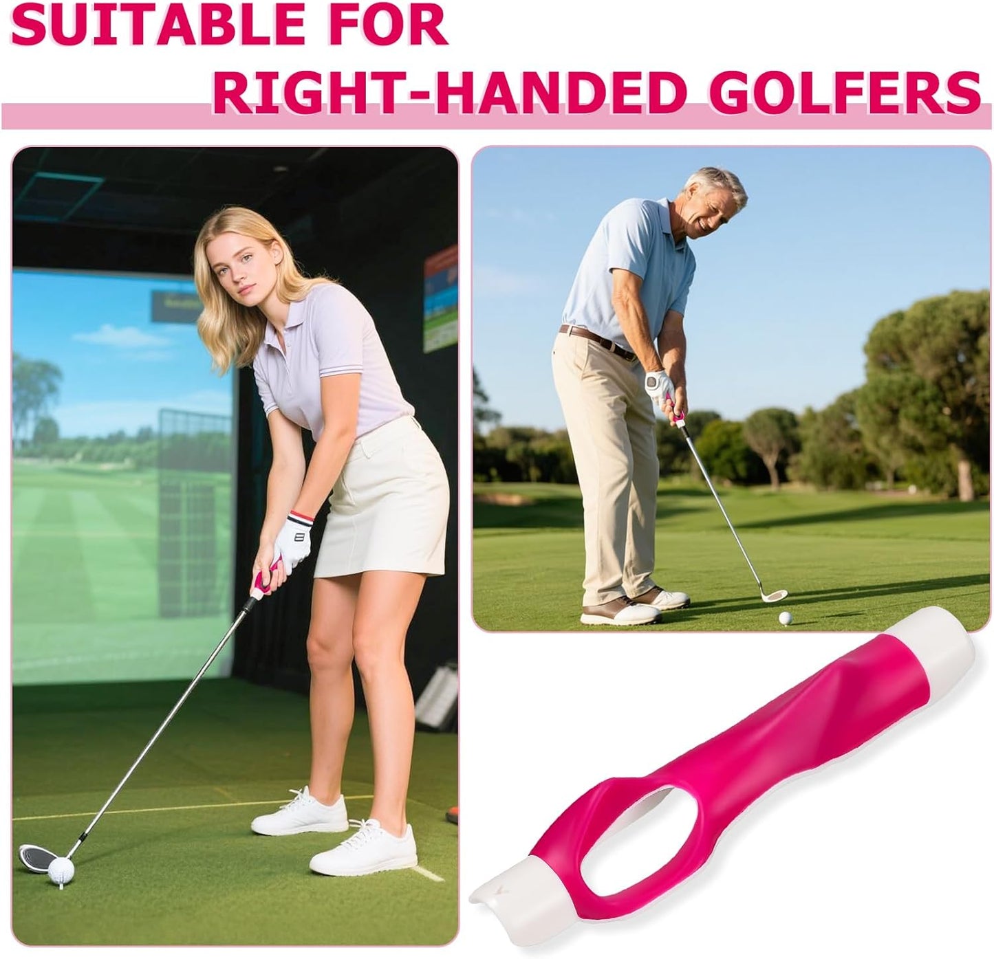 Golf Grip Trainer Right Hand for Women, for Man,for Lady, for Kids, Golf Training aids -Anti-Slip Golf Club Grips, Corrects Hand Position & Builds Muscle Memory for Clubs, Fits Most Golf Grips