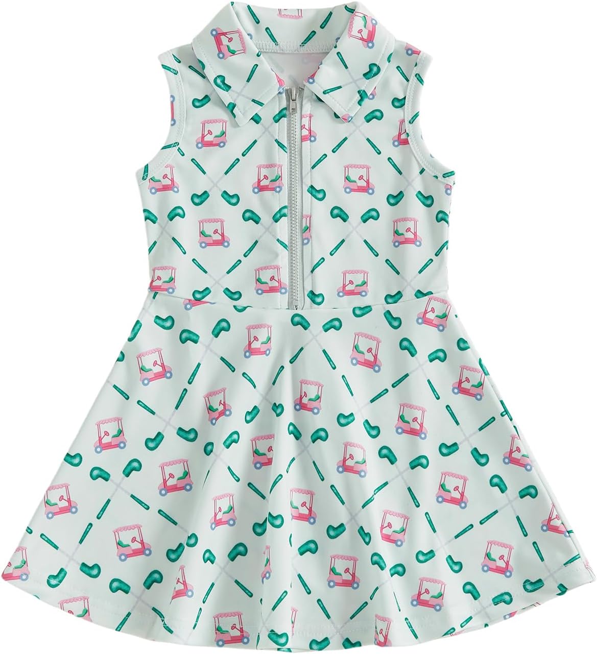 Little Girls Mardi Gras Outfit Toddler Sleeveless A Line Sun Dress Kids Zipper Party Dresses Spring Summer Clothes