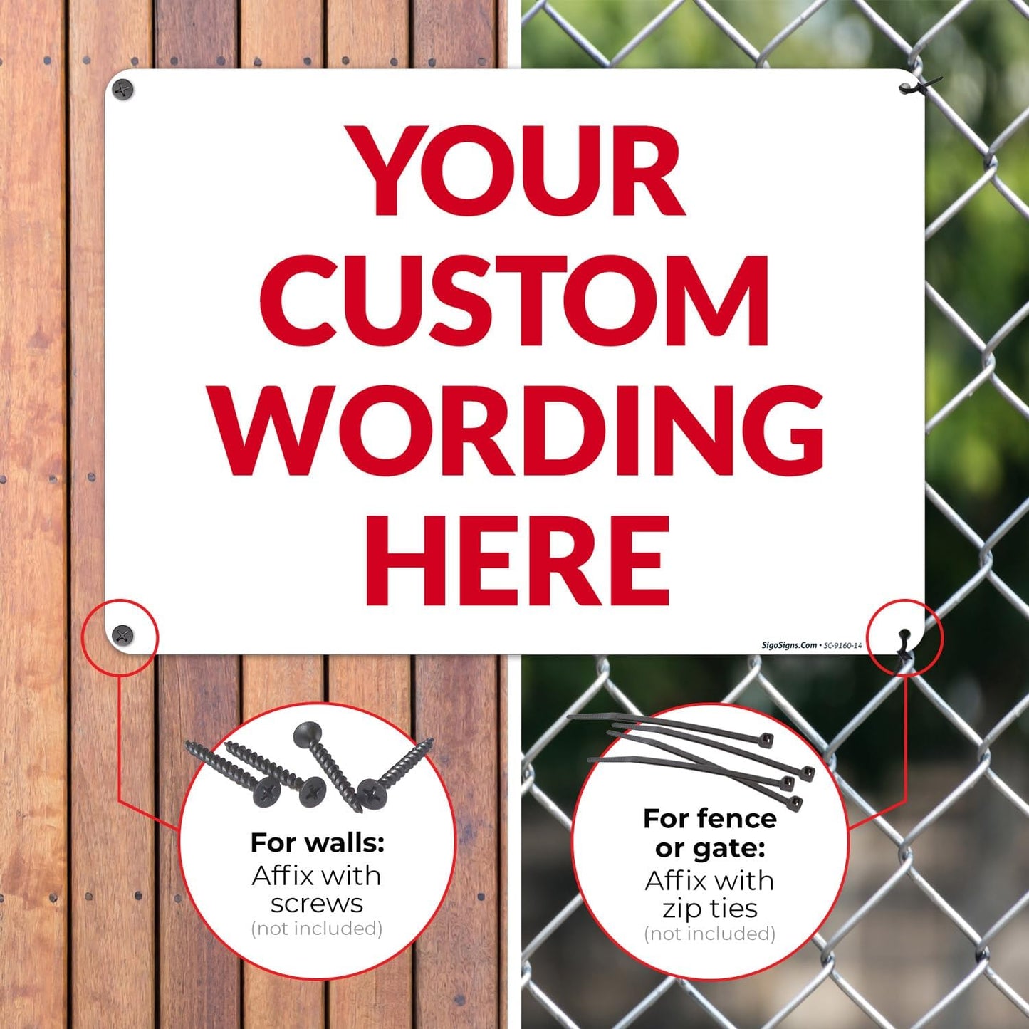 Custom Sign, Personalized Metal Signs, Customize for Office, Business, Workplace, Office, Home, Delivery Signs 10x14 Inches, Rust Free .040 Aluminum, Fade Resistant, Made in USA by Sigo Signs