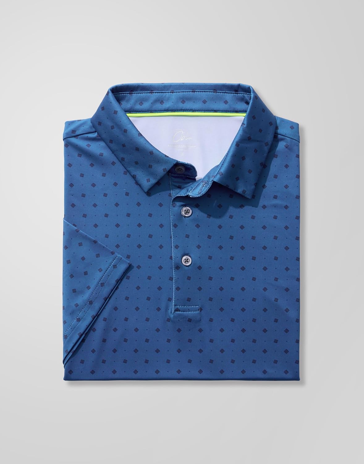 Obla Mens Golf Polo Shirts Short Sleeve Dry Fit Performance Moisture Wicking Casual Print Collared Golf Shirts for Men