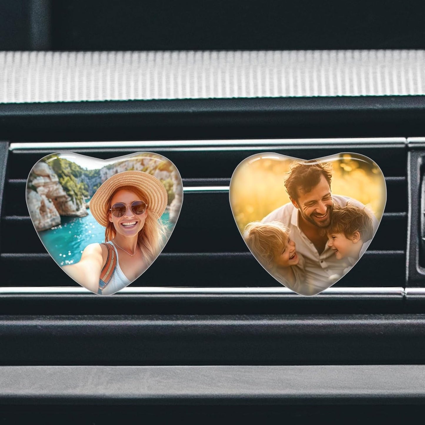 Custom Aromatherapy Air Vent Clip with Your Photo - Personalized Crystal Car Air Freshener - Scented Crystal Clips for Interior Decoration