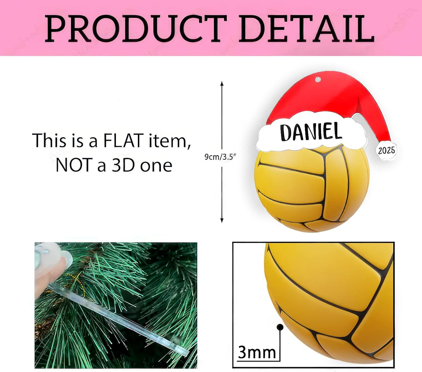 Personalized Water Polo Ball Christmas Ornament 2025, Custom Water Polo Ornaments with Name, Team Ornament, Custom Coach Gifts, Christmas Tree Decorations, Gifts For Sports Lovers Boys, Xmas Gift 2025